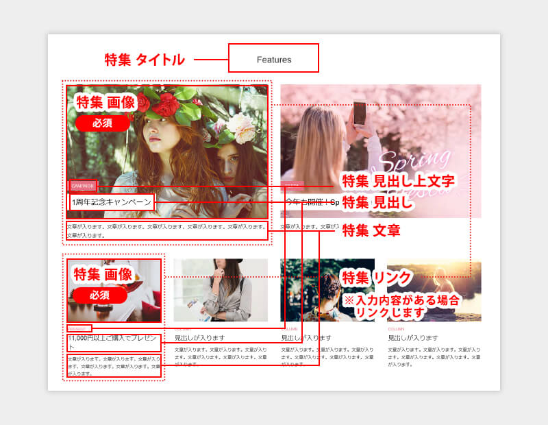 特集を変更できます